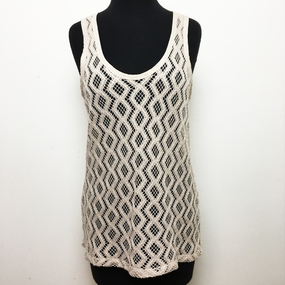 Banana Republic Diamond Crochet Tunic Tank Top S - Picture 1 of 7